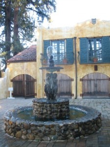 Fountain at winery entrance 