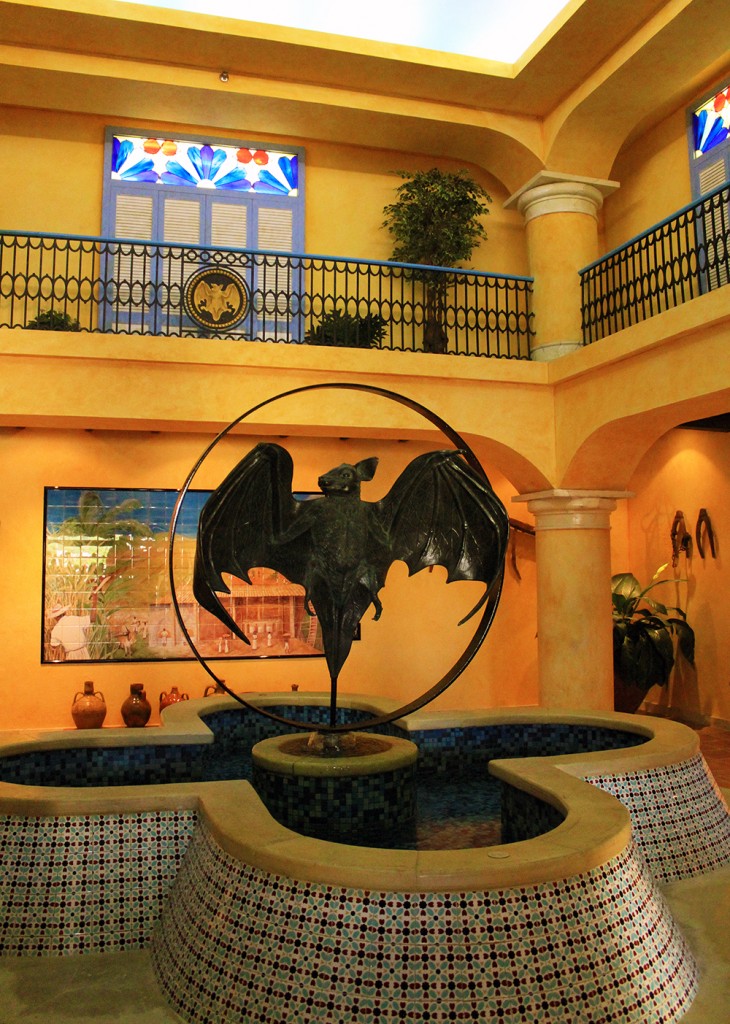 Bacardi Bat in the Spanish style courtyard at Casa BACARDI. 
