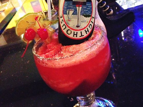 Strawberry Beerita from Caramba Restaurant and Bar in San Pedro, Belize