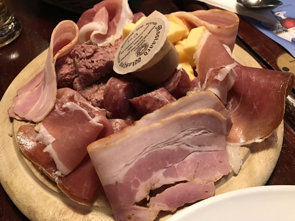 Local meats plate at Cambrinus in Brugge, Belgium