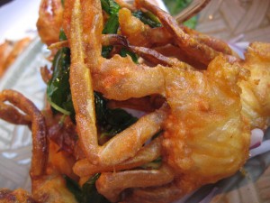 Close up of soft shell crab