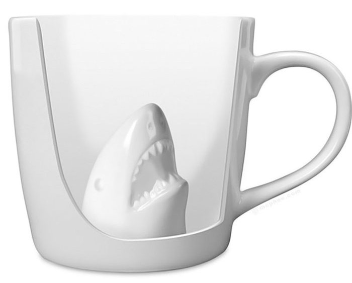 Shark Attack Coffee Mug https://ourtastytravels.com/blog/shark-related-food-wine-products-get-ready-shark-week/ #shark #sharkweek #ourtastytravels #wine
