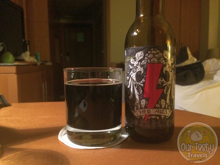 10-May-2015 : Imperial Stout by Tro Ales. Nice dark flavors. Not too bitter though. More caramel than coffee / chocolate. Even at 10% ABV. #ottbeerdiary