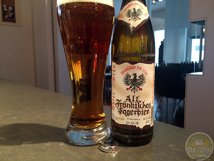 24-Jan-2015 : Altfränkisches Lagerbier by Schwarzer Adler Bräu Stettfeld is a tasty, clean lager. Has some fruity flavors, with some bitterness as well. A nice, every-day lager. #ottbeerdiary