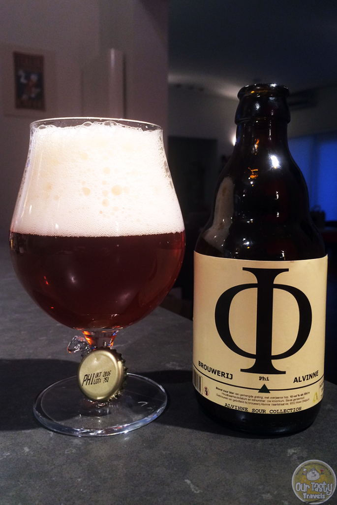 08-Sep-2015: Phi by Brouwerij Alvinne. I must say, I'm a bit disappointed. Some sourness, a little funk. But rather watery overall mouthfeel and not much lasting flavor. #ottbeerdiary