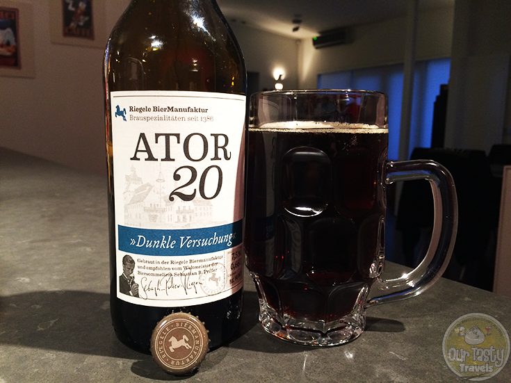 07-Sep-2015: Ator 20 by Brauhaus Riegele. Wonderfully intense chocolate aroma. Cocoa and bitter flavor. Not sweet like I would have feared. Excellent! #ottbeerdiary