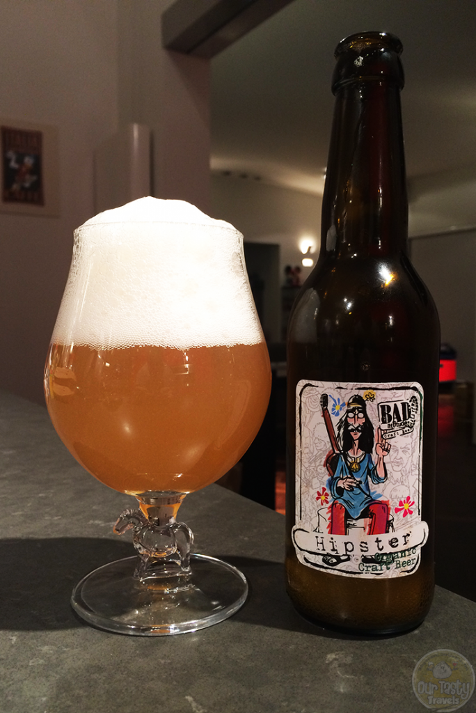 01-Oct-2015: Bad Attitude Hipster by Ticino Brewing Company. Bitter, a little citrusy. An interesting combination of flavors and styles. An unusual, but good, Swiss beer. 7.52% ABV. 27.5 IBU. #ottbeerdiary