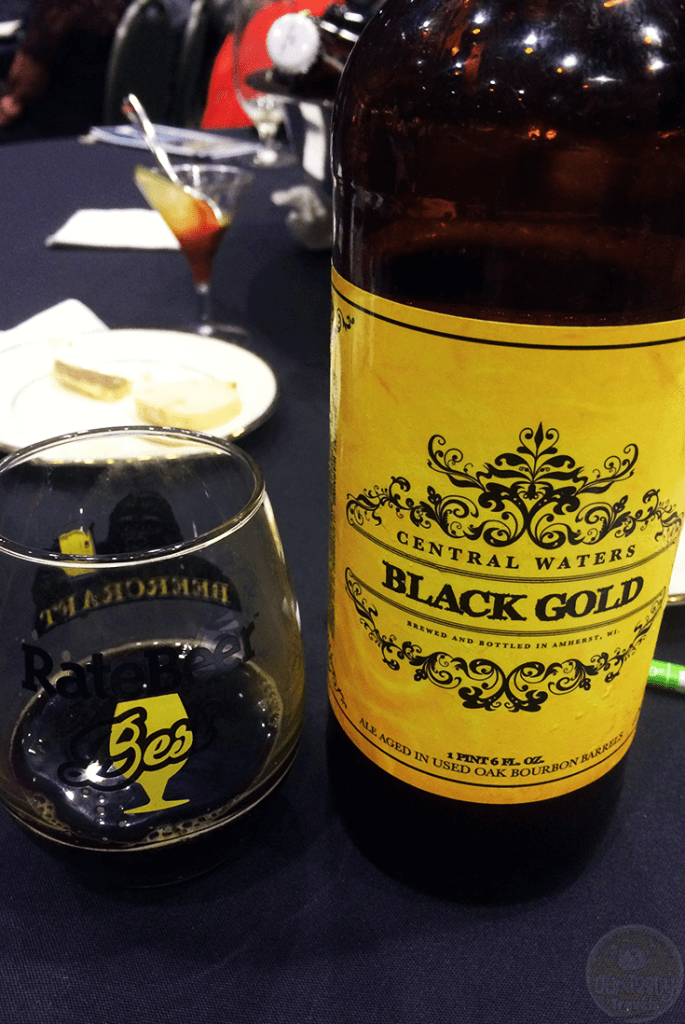 30-Jan-2016: At #ratebeerbest bottle share. Black Gold by Central Waters Brewing Company of Amherst, WI. 11% ABV Imperial Stout. I had so many different beers at the share, but this one was at the top of the pack (after the Toppling Goliath SR-71, but I only had a tiny sip of that one. Black Gold was impressive. Oh my lord. Great aroma. Oak and vanilla. Dark dark flavors. Some dark black cherry noted. Hints of anise. If this wasn't a bottle share, I'd have gone for a second pour! #ottbeerdiary