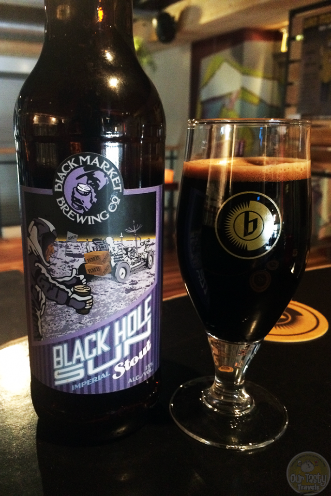 31-Jul-2015 : Black Hole Sun by Black Market Brewing Co. Oh that smell. Could it have the tootsie roll effect? The flavor. Oaked? Vanilla. Caramel. Dark and a little sweet. Oh, so close! Slight tartness on the aftertaste. This is quite a lovely beer. #ottbeerdiary