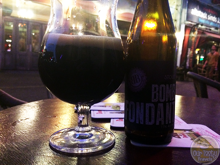 9-Apr-2015 : Bomb Fondant by Brasserie Bours. A local stout from Eindhoven. Decent dark flavors. Bittersweet chocolate notes. #ottbeerdiary