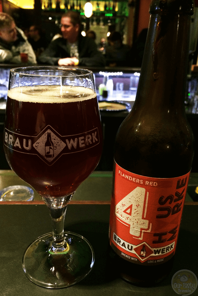 01-Jan-2016: Hausmarke 4: Flanders Red Ale by Brauwerk. Perhaps not as legendary as the Belgian originals, but still quite a tasty rendition. Decent sourness. Not too much sweetness. #ottbeerdiary