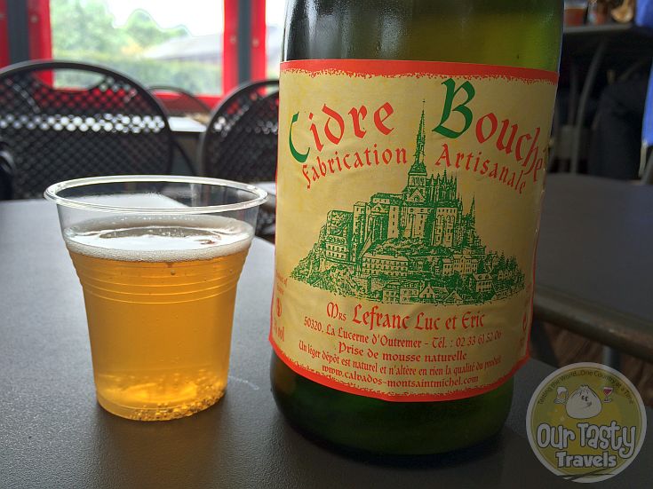 16-May-2015 : Cidre Bouche by Mrs. Lefranc Luc Et Eric. Delicious. Locally produced, served alongside a mound of Moules and Frites in Calvados near Mont Saint Michel. #ottbeerdiary