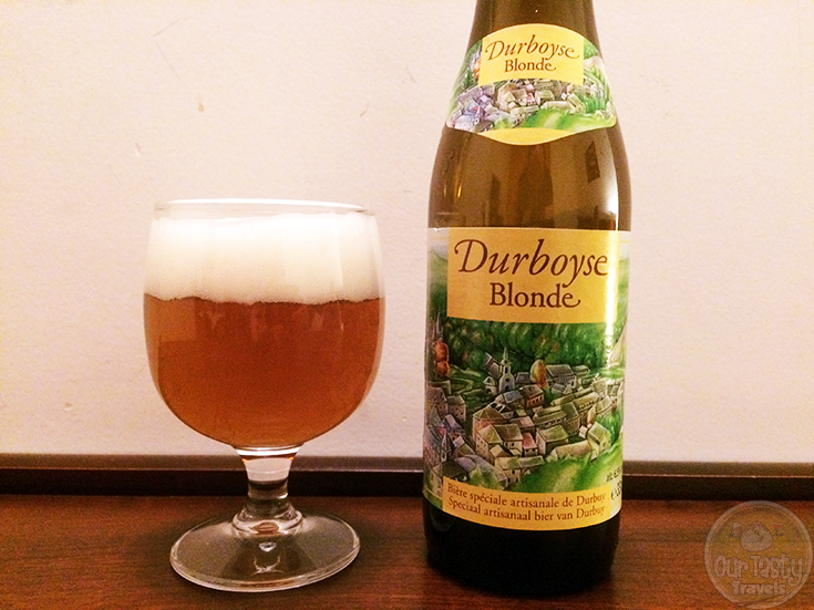 02-Oct-2015: Durboyse Blonde by Brasserie Lefebvre. Decent fruity blonde. Not too sweet (though a little). Not too bitter. Local label of Floreffe Blonde for Durbuy, Belgium, the "smallest town in the world." 6.3% abv. #ottbeerdiary