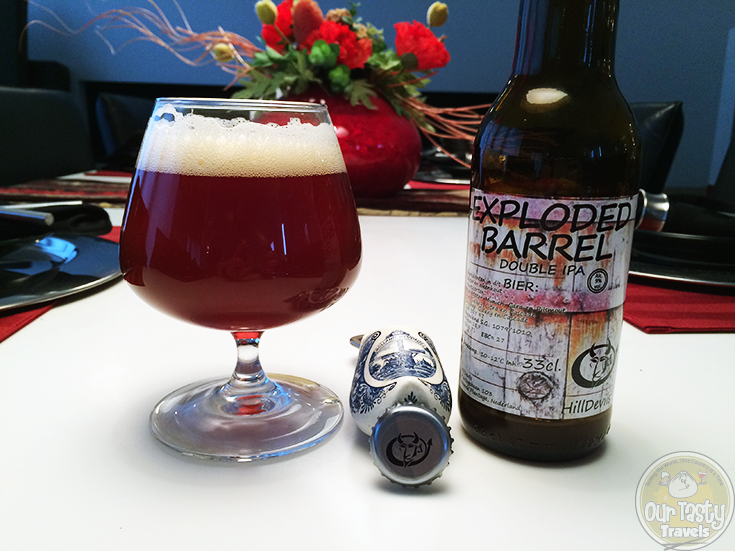 2-Jun-2015 : Exploded Barrel Double IPA by Hilldevils. Hoppy aroma, a little fruity. Hoppy, citrusy flavor. Hopped with Galaxy, Citra and Cascade. Dry hopped with Galaxy and Cascade. Pretty good! #ottbeerdiary