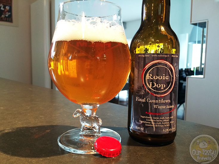 26-Apr-2015 : Final Countdown Winter Saison by Rooie Dop. Intense funky aroma. funky, yet fruity flavor. With a drying finish. #ottbeerdiary