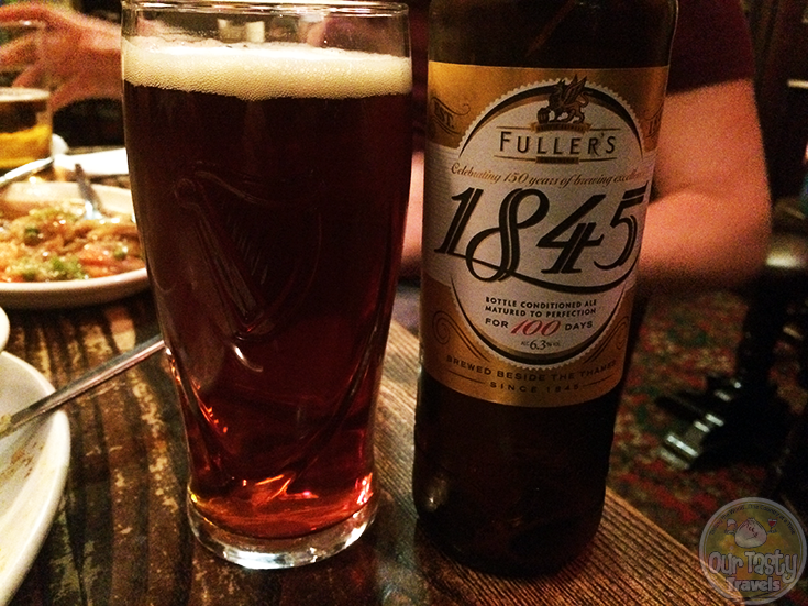 3-Jul-2015 : 1845 by Fuller, Smith & Turner. Very nice bitterness and malt flavors together in this 6.3% English Strong Ale. 500ml bottle at the Churchill Arms, with some excellent Thai food. #ottbeerdiary