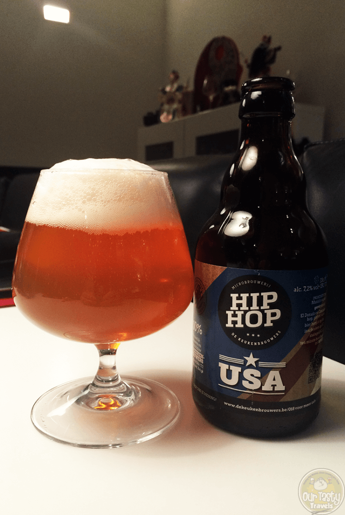 20-Jan-2016: Hip Hop USA by De Keukenbrouwers. Another fine IPA. Nice hoppy aroma. Excellent bitter flavor from the El Dorado and Cascade hops. Beautifully balanced. 70 IBU and 7.2% ABV. #ottbeerdiary