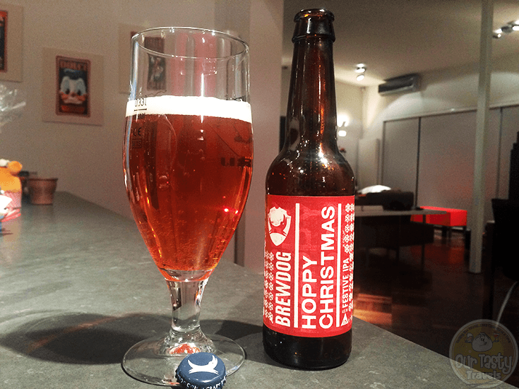 21-Dec-2015: Hoppy Christmas by BrewDog. Hoppy (simcoe) aroma and flavors. Some maltiness. But very hoppy bitterness (70IBU). 7.2% ABV. A very welcome change from all the sweet Christmas beers from the past weeks. #ottbeerdiary #ottadvent15