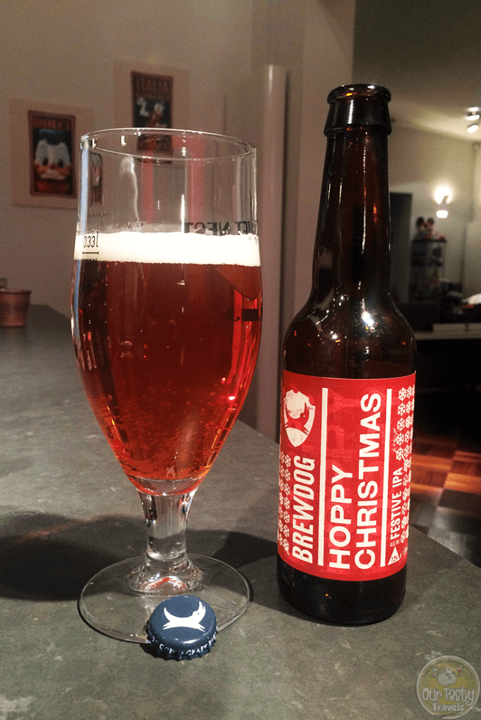 21-Dec-2015: Hoppy Christmas by BrewDog. Hoppy (simcoe) aroma and flavors. Some maltiness. But very hoppy bitterness (70IBU). 7.2% ABV. A very welcome change from all the sweet Christmas beers from the past weeks. #ottbeerdiary #ottadvent15