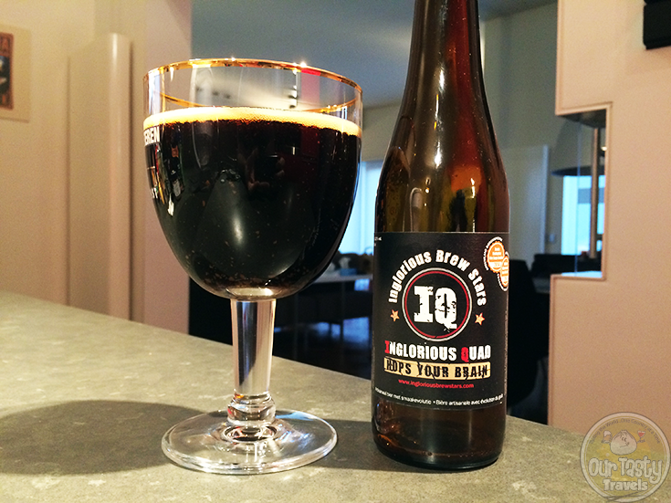 09-Sep-2015: Inglorious Quad by Inglorious Brew Stars. Hops Your Brain. More stout than quad. Cocoa and coffee aroma and flavor. More dark malty bitterness than fruit. Very tasty! #ottbeerdiary