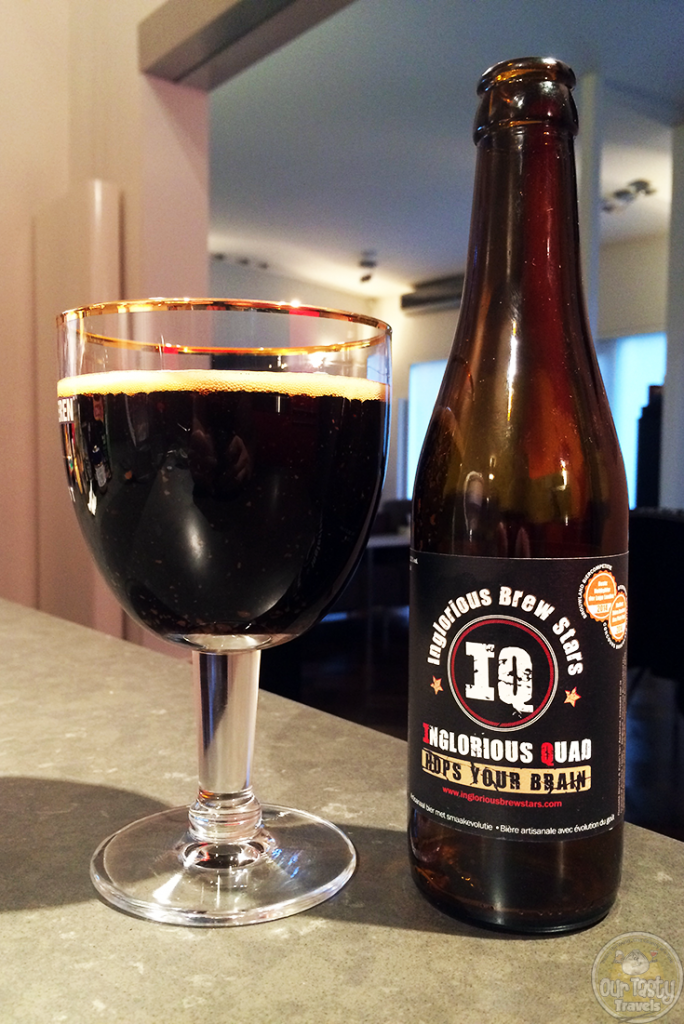 09-Sep-2015: Inglorious Quad by Inglorious Brew Stars. Hops Your Brain. More stout than quad. Cocoa and coffee aroma and flavor. More dark malty bitterness than fruit. Very tasty! #ottbeerdiary