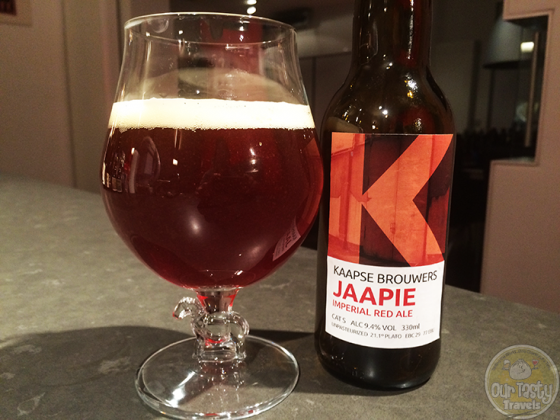 3-Feb-2015 : Jaapie Imperial Red Ale by Kaapse Brouwers. Fruity, malty aroma, with a bitter flavor. #ottbeerdiary