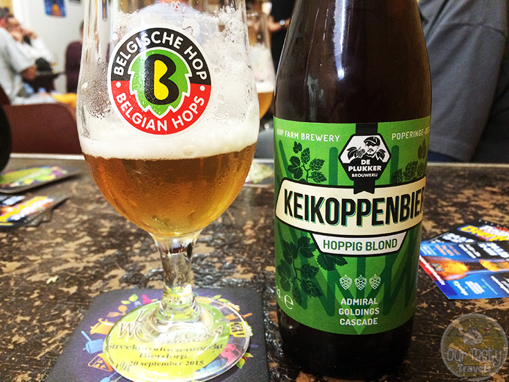 30-Aug-2015: Keikoppenbier by Brouwerij De Plukker of Poperinge, Belgium. While visiting their hop fields. Nice hoppy flavor. Bitter, even a bit spicy. Good body. Very refreshing and drinkable. #ottbeerdiary #ebbc15