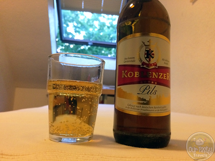 25-Jul-2015 : Koblenzer Pils by Koblenzer Brauerei. It was extremely hard to find any craft beer in town last night. Had hoped for something to unseat this, a decent, basic, Pilsner as the beer of the day. But nothing else new crossed my path! #ottbeerdiary
