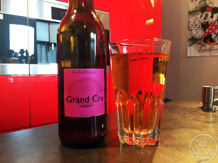 02-Aug-2015: Grand Cru Framboise 2012 by Kolding Bryglaug. A bit disappointing. Not much sour. Wee bit of funk. Not too much fruit. Perhaps past prime? Seems too soon. Oh well. #ottbeerdiary