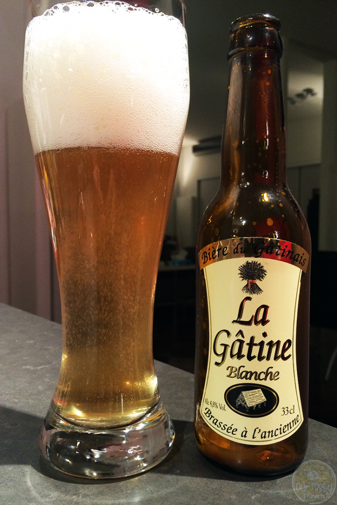 14-Sep-2015: La Gâtine Blanche by Brasserie des Champs. A nice, clean, French witbier. Fruity aroma and flavor. A little bitter. Quite tasty. #ottbeerdiary