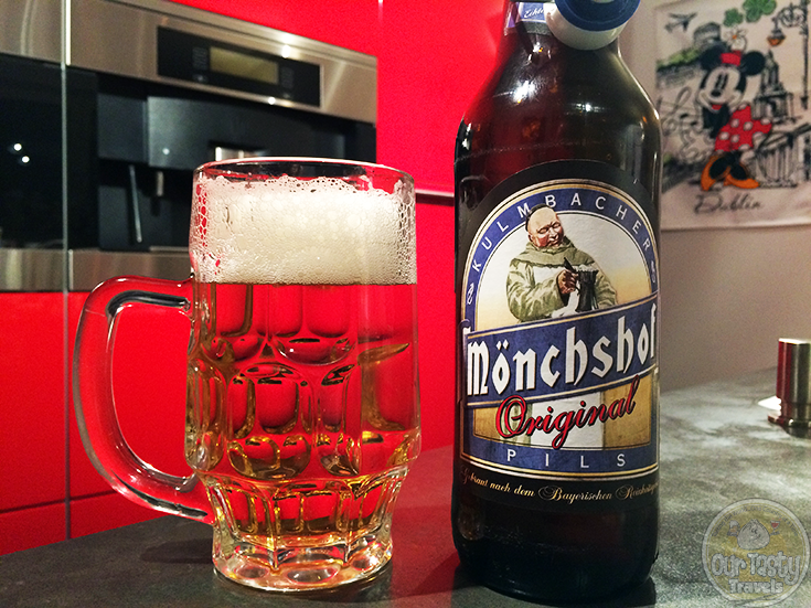 21-Sep-2015: Mönchshof Original Pils by Kulmbacher Brauerei. Very basic pils. Very light and smooth. Not too much bitter. Ok. #ottbeerdiary