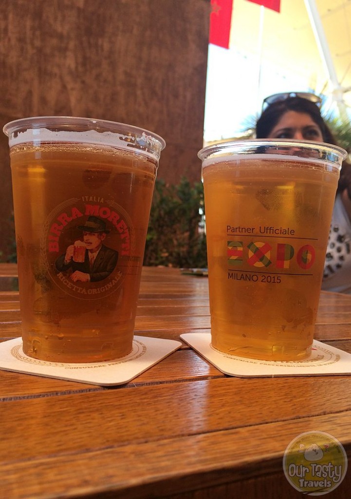 24-Jun-2015 : The regional beers from Birra Moretti that were on offer at the World Expo #expo2015 in Milan. Four totally different flavors based on the same lager. Siciliana, with a flavor of Sicilian orange blossoms, Friulana, with Friulian Pippin, Piemontese, with red berry flavors, and Toscana, with barley and spelt. So very different, and all quite flavorful and enjoyable. #Blogville #ottbeerdiary