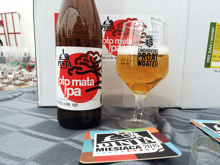 18-Oct-2015: Oto Mata IPA by Browar Pinta of Poland. A first for me from this brewery. A good Polish beer, I'll look for more of these at the Mitra where they carry these. Very citrusy bitterness. Quite good actually. Set the bar fairly high as this was my first beer of the Eindhovens Bierfestival at the Mitra in Eindhoven today. #ottbeerdiary