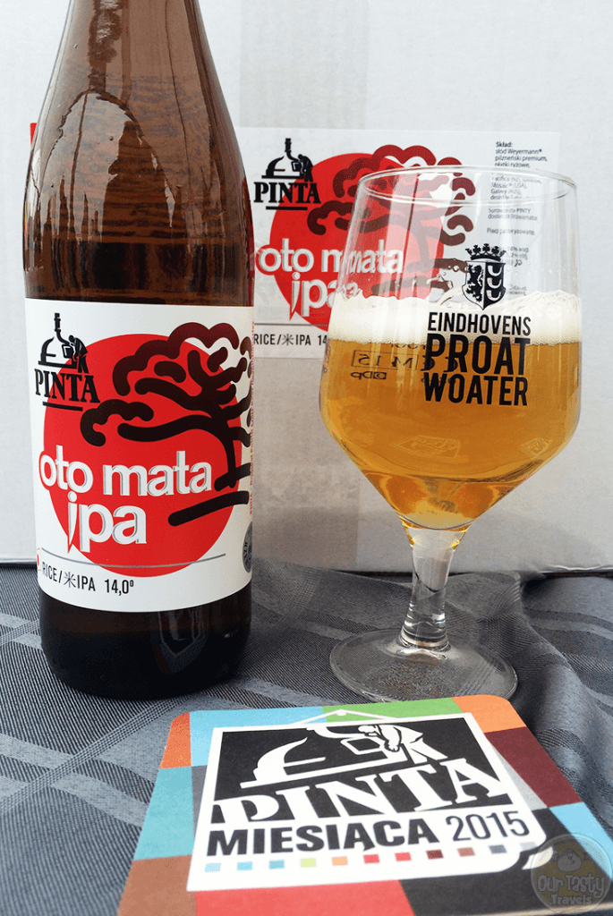 18-Oct-2015: Oto Mata IPA by Browar Pinta of Poland. A first for me from this brewery. A good Polish beer, I'll look for more of these at the Mitra where they carry these. Very citrusy bitterness. Quite good actually. Set the bar fairly high as this was my first beer of the Eindhovens Bierfestival at the Mitra in Eindhoven today. #ottbeerdiary