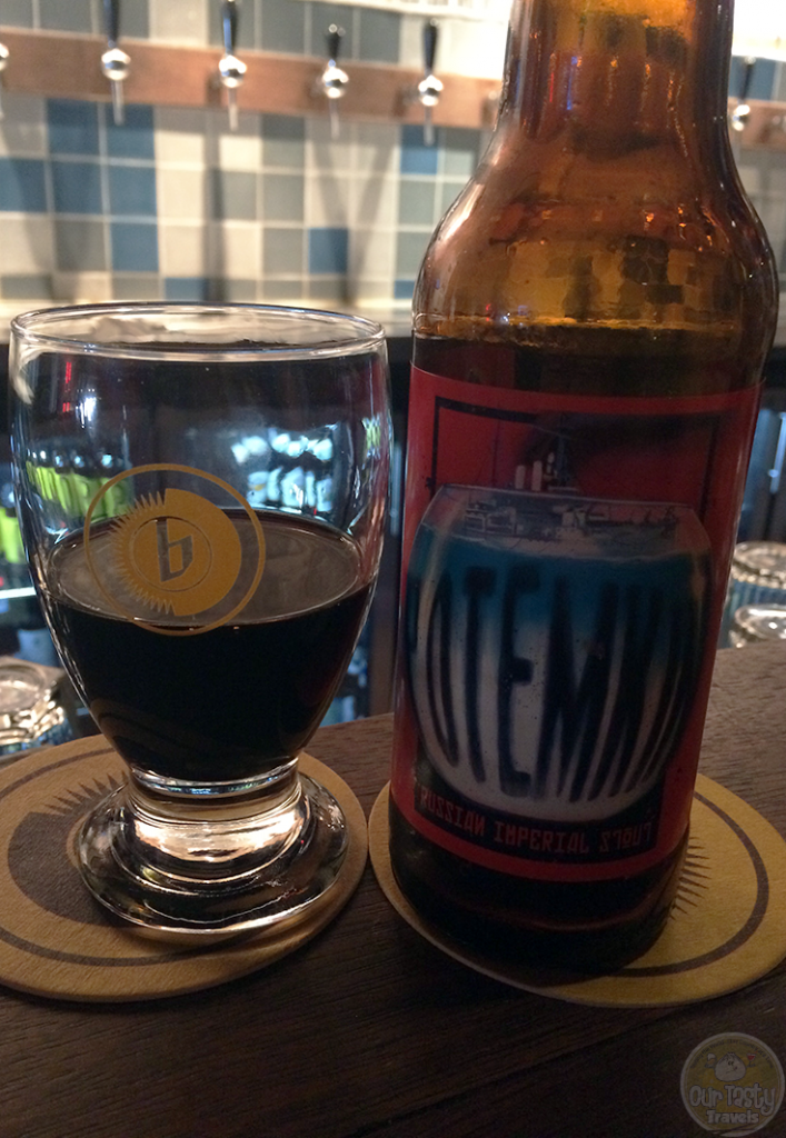 10-Jul-2015 : Potemkin by Naparbier. Poured very thick, viscosity of engine oil. Very black. But a flavor of star anise that reminded me of some of my favorite licorice. Really liked this one. #ottbeerdiary
