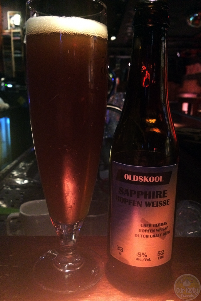 10-Sep-2015: Sapphire Hopfen Weisse by Oldskool Brewery here in Eindhoven. Always a big fan of their hoppy Weizen beers, and this one did not disappoint. Nice bitterness and a good flavor. #ottbeerdiary
