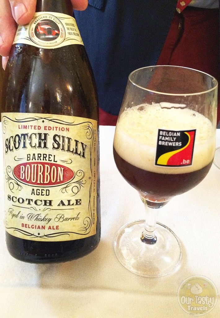 28-Aug-2015: Scotch Silly Bourbon Barrel Aged by Brasserie Silly. Here at #ebbc15. Jack Daniels barrels, though not mentioned on the labels. Nice toasty flavor. Chocolatey and a little bitter. An excellent balance of sweetness to this beer. #ottbeerdiary