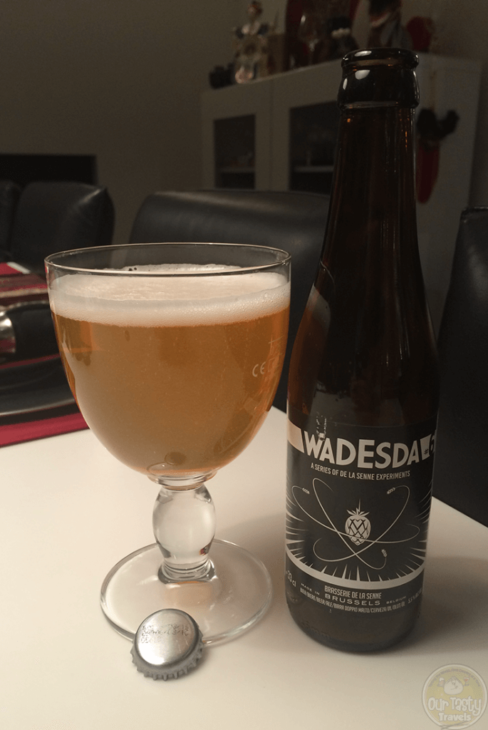 21-Jan-2016: Wadesda #6 by Brasserie de la Senne of Brussels, Belgium. Sixth in a line of De La Senne Ezperiments. 5.5% ABV in a 33cl Bottle. Meant to be enjoyed fresh, not aged. A Hoppy blonde. Bitter with a bit of sweet as well. Very well balanced, but every sip finishing off with some citrus bitter. Wadesda 6 is brewed with freeze dried Perle hops from Locher-Hopfen, compared with their normal Perle hop pellets in Wadesda 5. #ottbeerdiary