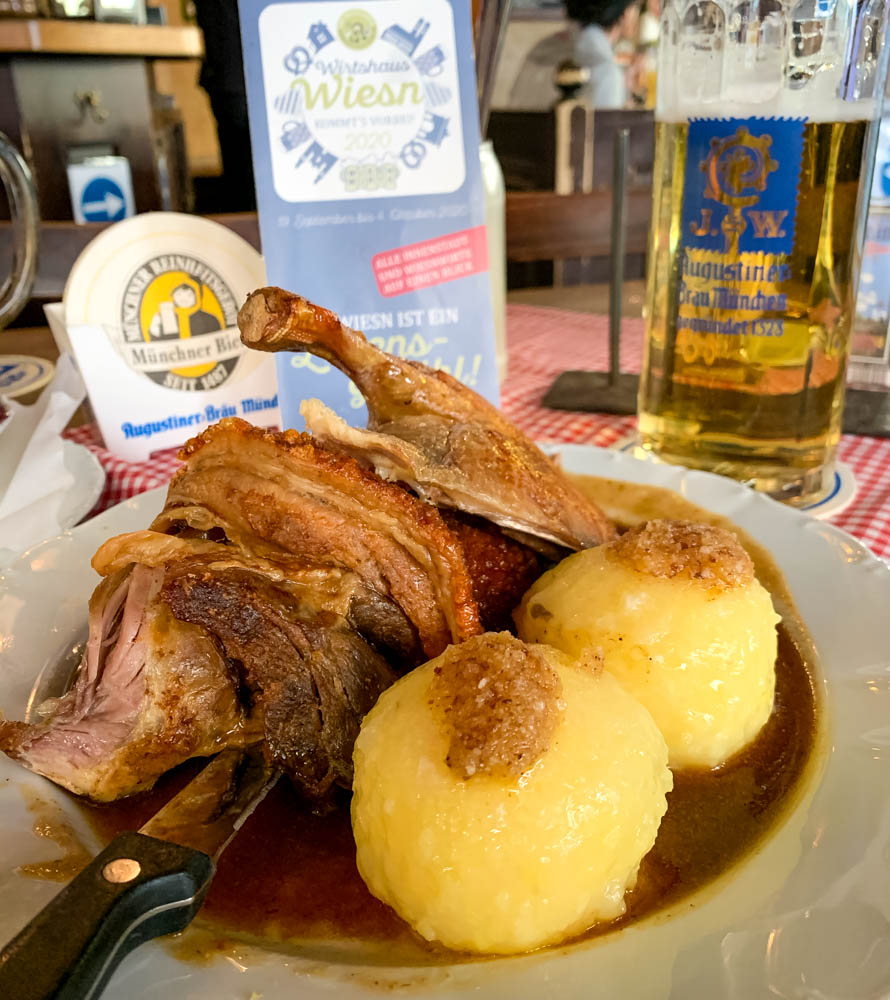 Pork Knuckle and Duck at Augustiner am Platzl #wirtshauswiesn2020 #ourtastytravels