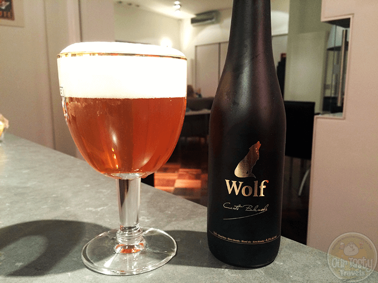 07-Oct-2015: Wolf Carte Blanche by Brouwerij Wolf. A very nice blonde. Fruity and bitter on both the aroma and the flavor. A little bit spicy. Quite good. 8.5% abv. #ottbeerdiary