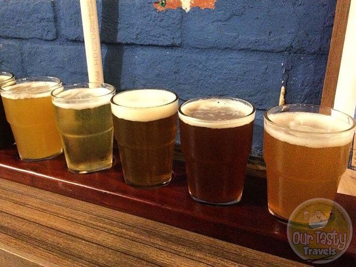 03-Nov-2015: A sampler of Young Master Ales from Hong Kong. Classic Pale Ale, 1842 Island Imperial IPA, Festbier Oktoberfest Lager, Cha Chaan Teng Gose, and Four Leaves IPA (infused with Bai Makrut leaves). Impressive offerings from this local brewery. And good selection here at TAP: The Ale Project in Mong Kok. #ottbeerdiary