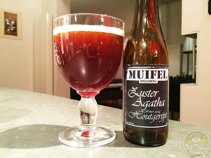 19-Feb-2015 : Zuster Agatha Houtgerijpt by Muifelbrouwerij. Their Winter 2014 beer. Dutch Quadrupel brewed once each winter with a light wood maturation, providing slightly roasted malts with hints of vanilla. #ottbeerdiary